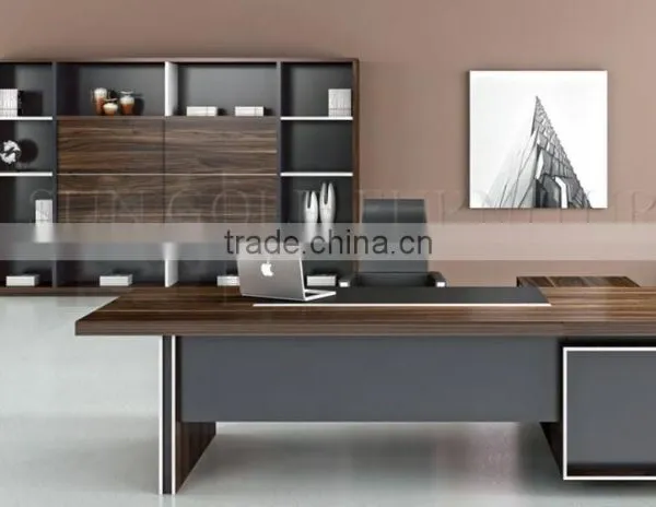 Modern Luxury Office u Shape Desks,computer Table With Bookshelf (SZ-ODB355) photo-4