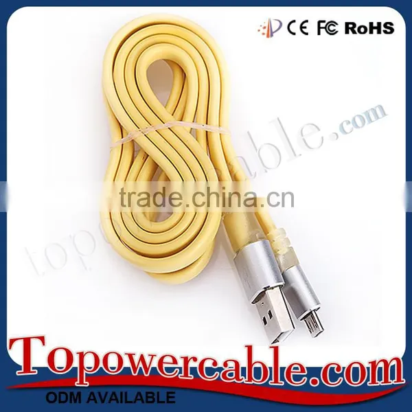 Wholesale Price Premium Short Micro USB Flat Data Cables With LED Light photo-3