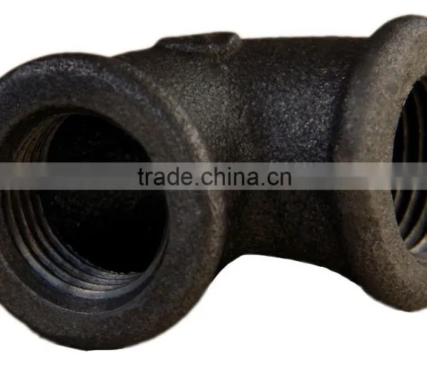 Black Malleable Cast Iron Pipe Fittings 90degree Round Head Pipe Fitting Elbow photo-3