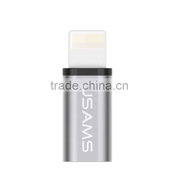 Usams Luxury Metal 8pin to Micro Usb Adapter for Iphone6 Series/ipad Series/ipod2.1A Max Quick Sync Data Connector photo-3