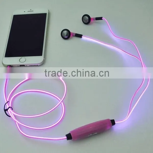 Mobile Phone Accessory Light EL Long Wire Earphone With Microphone photo-3