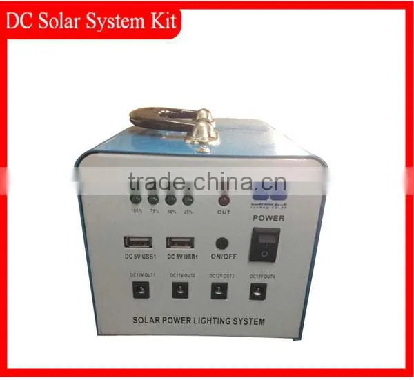 Nice Power 15W DC Solar System Kit , 2 Led light ,solar panel , battery