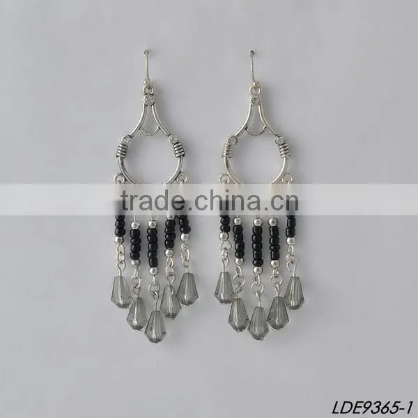 Pretty Seed Bead Tassel Dangle Earrings photo-2