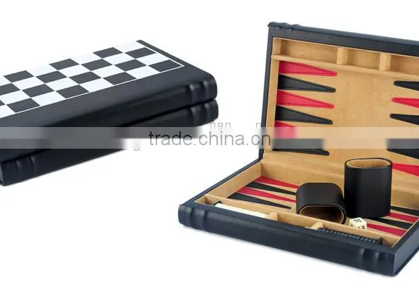 2 In 1 Foldable PU Leather Chess Table And Backgammon Board Case photo-3
