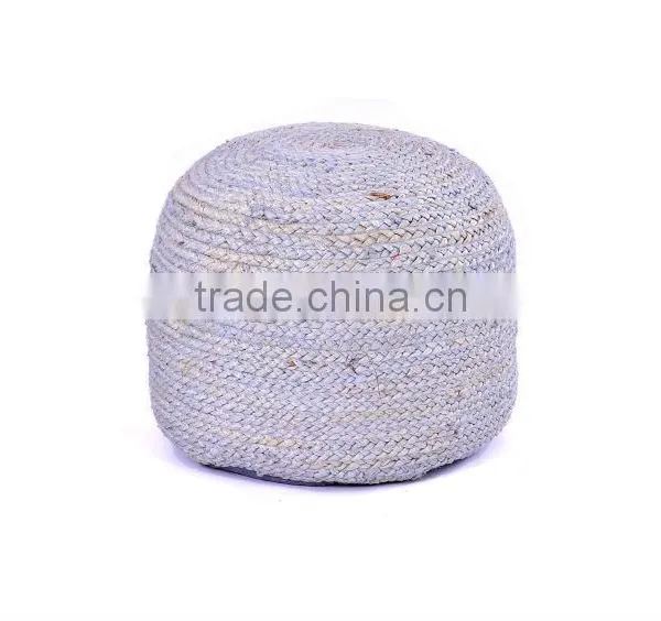 Natural Furnish Vintage Wool Jute Poufs Styles