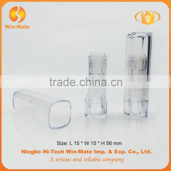 Hot Sale ! 5.4g Square Cap Plastic Transparent Lipstick Tube Packaging photo-2