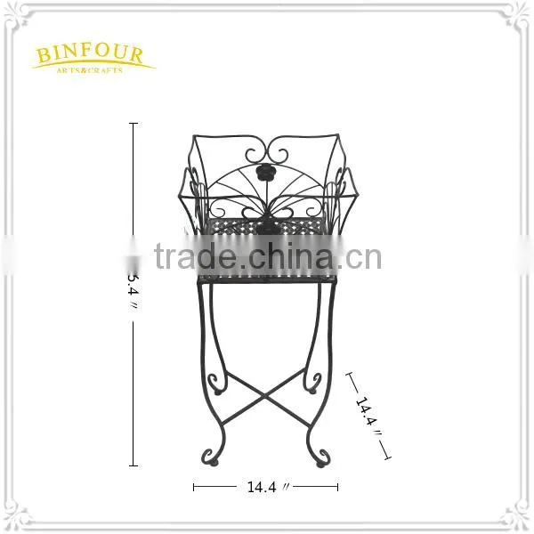 Decorative Metal Flower Pot Holder Wrought Iron Plant Stand photo-5