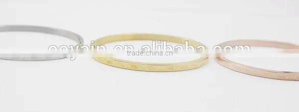 Fashion 3Colors Rose Gold Roman Numeral Stainless Steel Bracelet photo-2