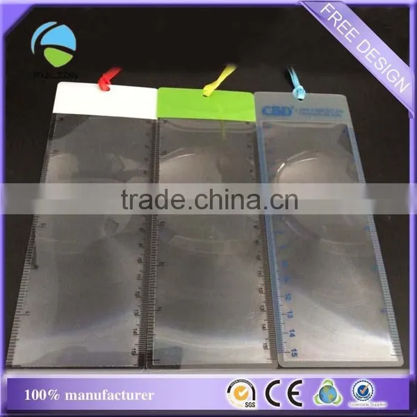 Cheaper Rectangle Green Soft Pvc Plastic Ruler Magnifer Scope Sheet With Ribbon photo-2