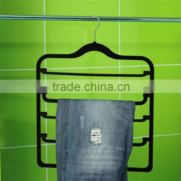 Standby Adjustable Black Velvet Pants Hanger For Trousers
