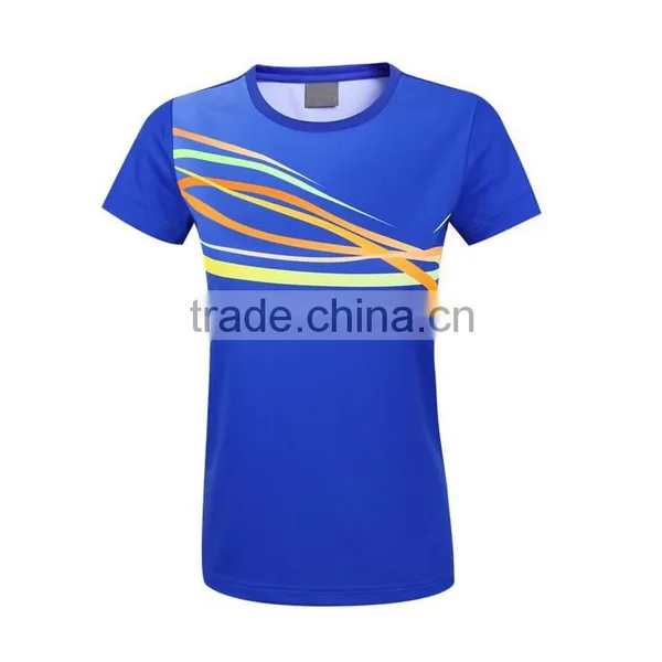 2016 Custom Wholesalecomfortable Ladies Royal Blue Running Tshirt photo-4