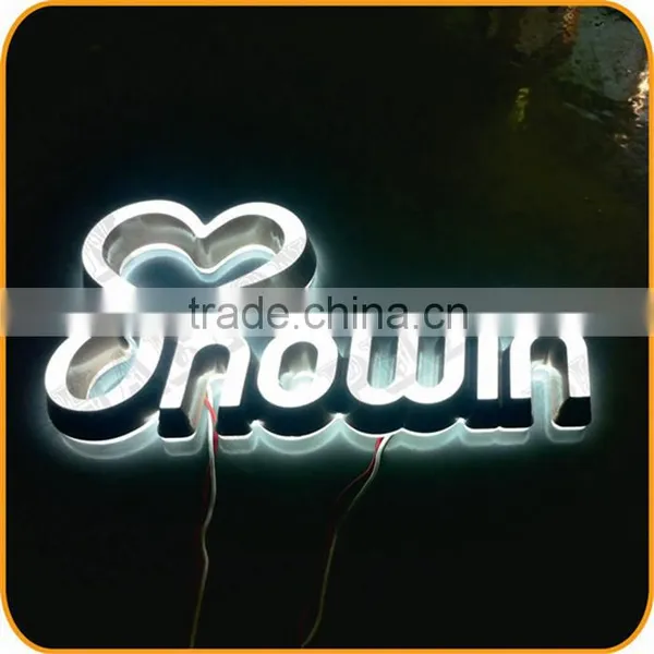 High Quality Mirror Stainless Steel Front & Backlit Letters