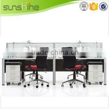 Space Saving Furniture 4 Seat Office Workstation Cubicle for Staffs Simple Style China Supplier photo-3
