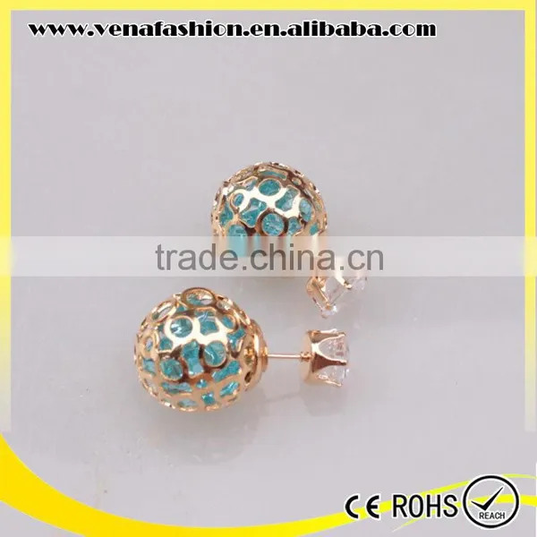 Double Faced Handmade Crystal Earring, Crystal Ball Earrings Quality Choice