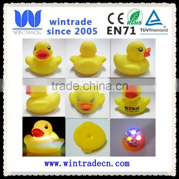 Wholesale Logo Print Promotional LED Light up Yellow Floating Rubber Duck photo-2