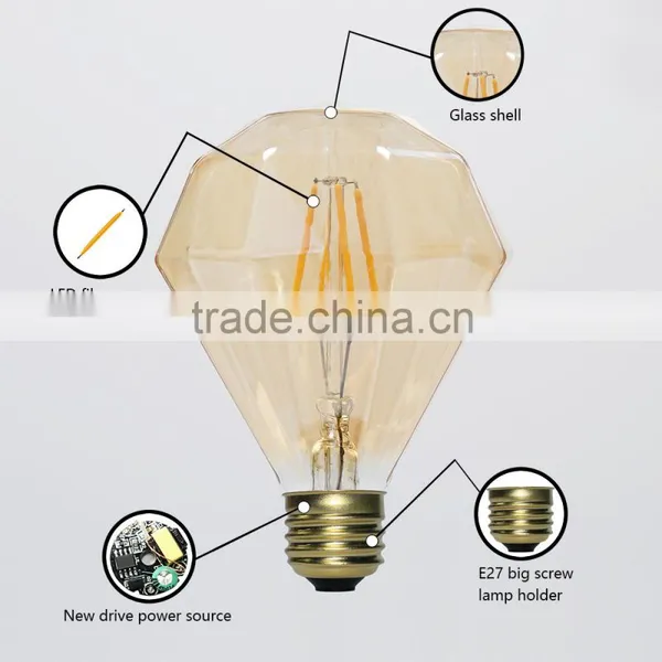 China Vintage Retro Indoor Dimmable D95 E26 E27 B22 Low Energy 3w Edison Led Lights Led Bulb photo-6
