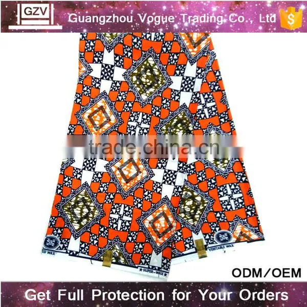 Online Wholesale High Quality Comfortable Red100% Cotton African Sanhe Wax Prints Fabric