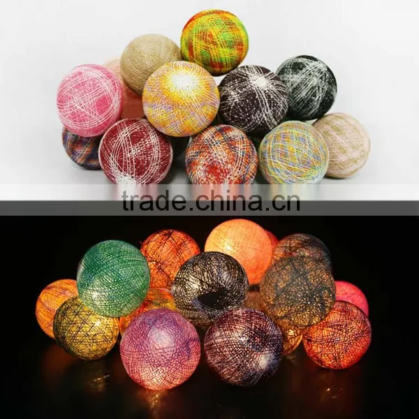 High Quality Handmade Multicolor Cotton Balls String Lights For Christmas Decor Wedding Bedroom Garden and Holiday Lighting photo-3