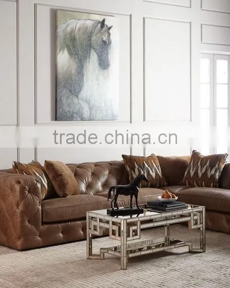 High Quality Leather Corner Sofa Set American Type For Home Office Use