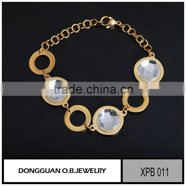 Wholesale Price Charm Stainless Steel Jewelry, Bracelet Jewelry With Green Crystal photo-5