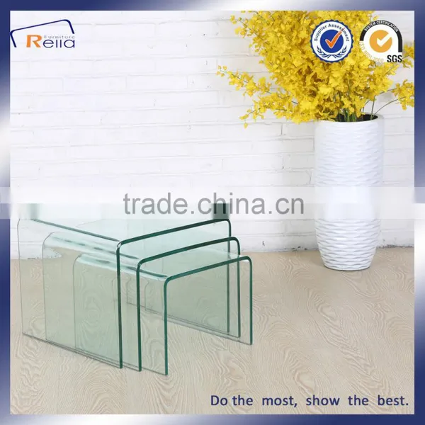 Bent Glass Coffee Table Set Chinese Manufacture photo-5