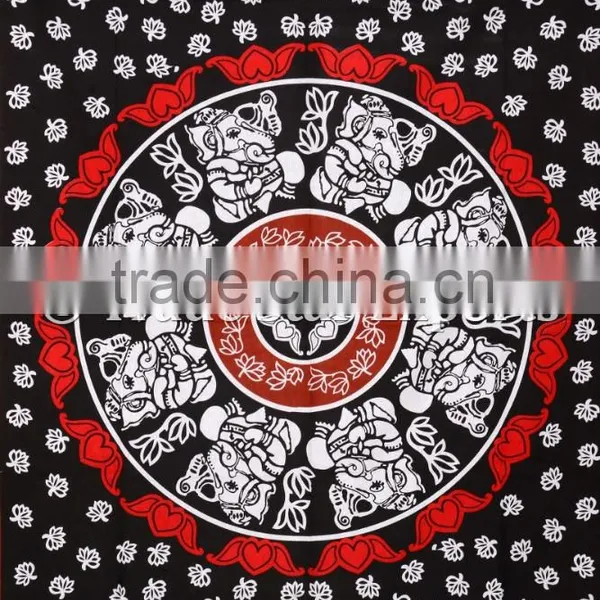 Twin Size Lord Ganesha With Lotus Flower Mandala Holy Wall Art Bohmian Hippie Ethnic Home Decorative Tapestry photo-5