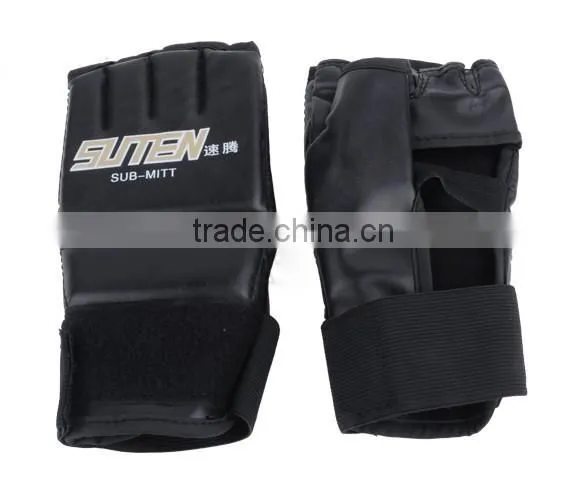 New Leather MMA Muay Thai Training Punching Bag Half Mitts Sparring Boxing Gloves photo-5