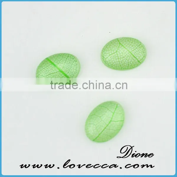 Round 14mm Small Natural Real Leaf Resin Cabochon Pendant photo-3