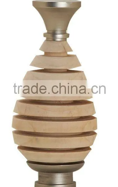 Wood Lantern Curtain Pole Finials