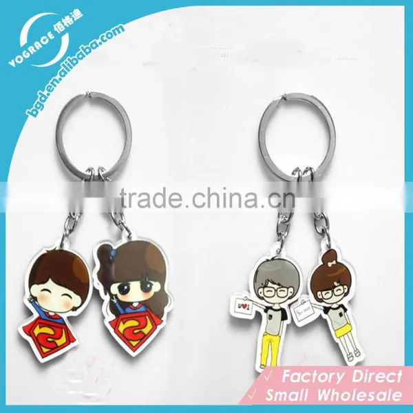 Promotional custom couple acrylic keychains