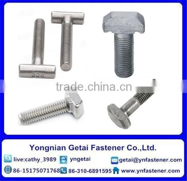 T Shape Bolts With Type1,2,3, DIN933/931 H.D.G / Galvanized With Black /yellow Zinc Plated/blue White photo-2