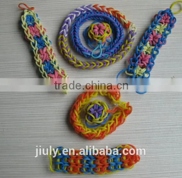 2014 Wholesale Cheaper Colorful Rainbow DIY Loom Rubber Bands for Children