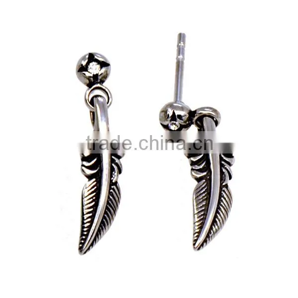 Stainless Steel Vintage Earrigs Casting Wings Earrings Mens High Quality Earrings photo-2