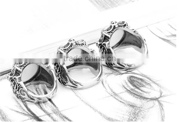 Custom Design Punk Blue Red 316L Evil Eyes Ring photo-4