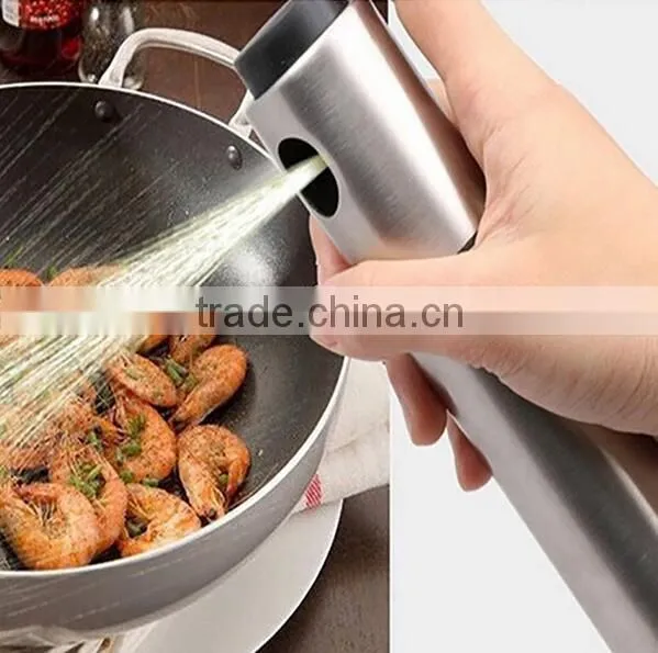 Stainless Steel Olive Pump Spary Bottle Oil Sparyer For BBQ and Cooking