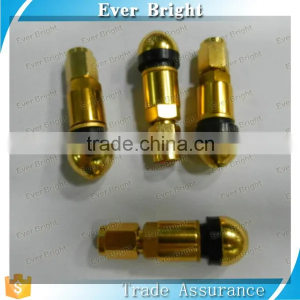 Auto Valve Vehicles Tubeless Plug in Wheel Valve Cap Gold Tone 4PCS photo-5