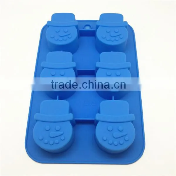 Promotional Gift 6 Cups Snowman Shape Silicone Cake Pan Mold photo-5