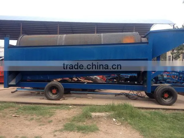 Gold trommel screen, mobile drum screen for gold processing plant
