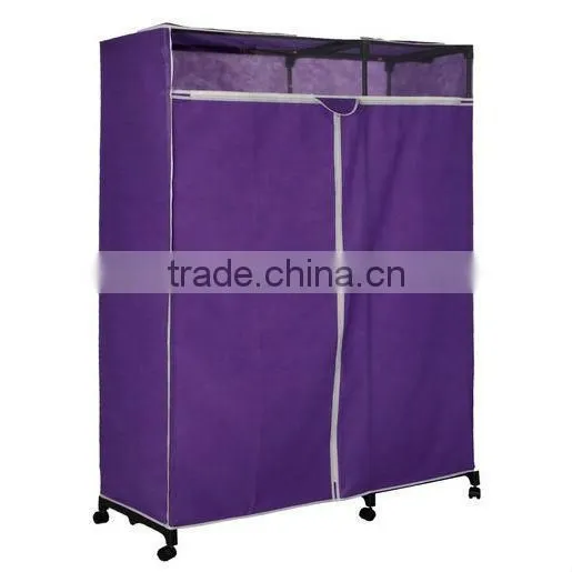 Purple Wardrobe Closet, Bedroom Non-wove Fabric Wardrobe photo-2