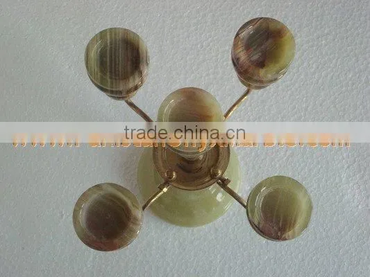 NATURAL 2017 New Items ONYX CANDLE HOLDERS STANDS BRASS WORK photo-5