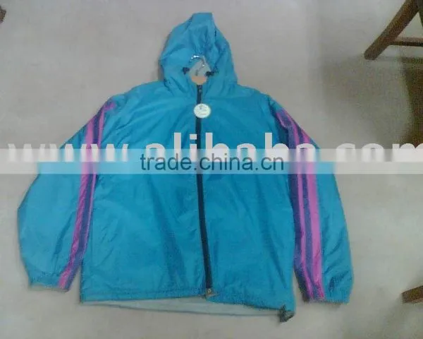 Nylon Jacket With Heather Grey Linning and Hood