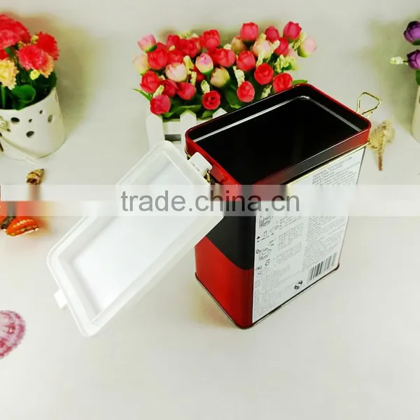 Coffee Tea Packaging Rectangular Plastic Lid Tin Case photo-4