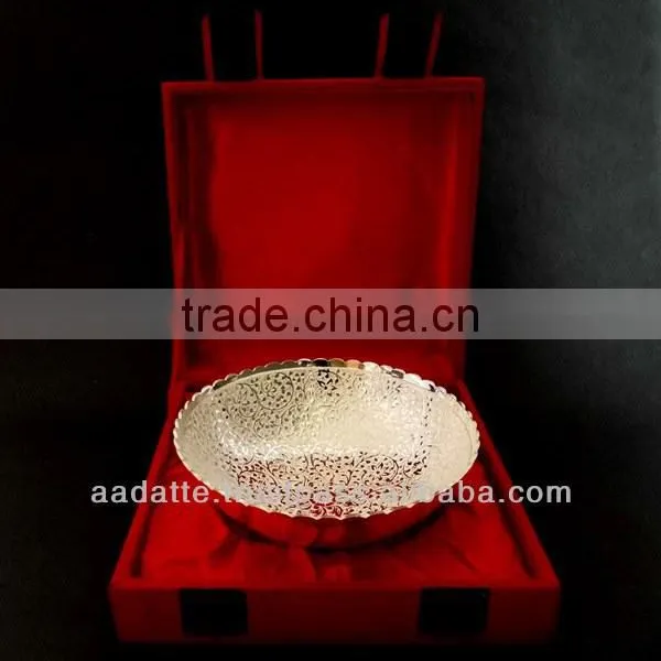 Low Price Gift Item Brass Bowl Beautiful Decorative New Design Silver Plated Bowl photo-3