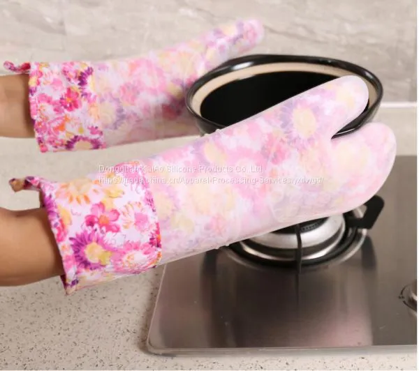 Color Printing Baking Glove Silicone Mitt for Bake photo-3