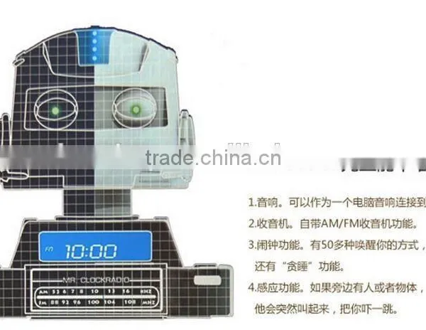 Fashion Smart Sensor Robot Cartoon Radio Robot Clock photo-6
