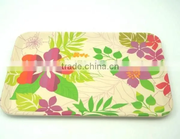 Anhui Green Selling Green Bamboo Fibre Natural Biodegradable Dishes Tray for Home Party photo-4