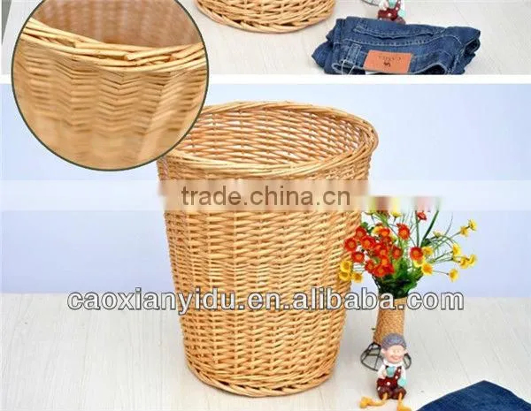 Household Furniture Zakka Storge Basket Wicker Waste Bin Country Style photo-3
