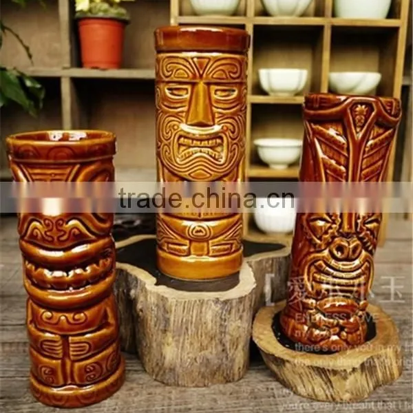 Hot Sell Ceramic Tiki Mug for Beer Drinking photo-3