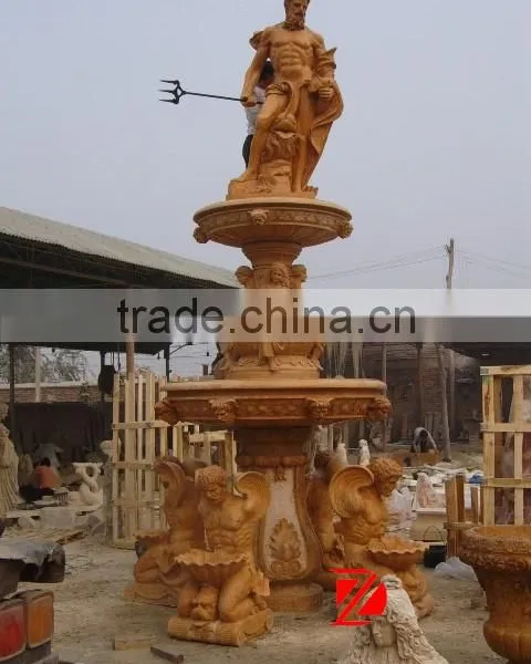 Large Marble Figure Fountain With Man and Baby photo-2