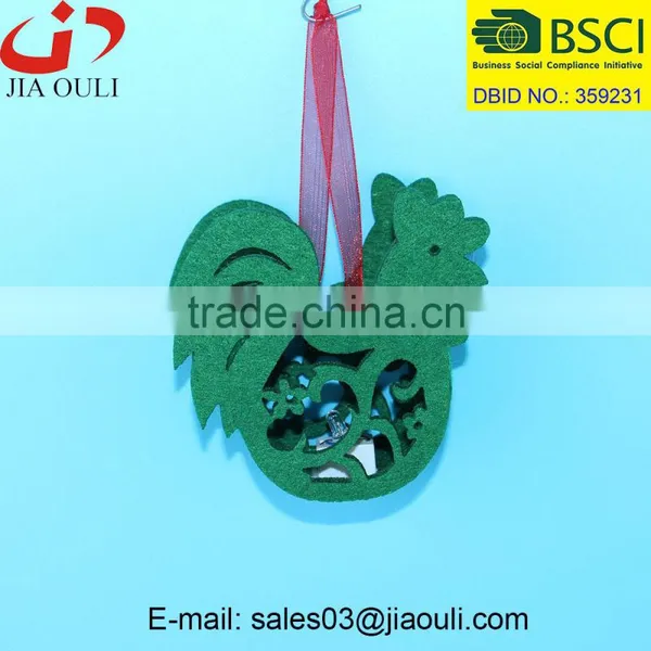 BSCI Audit Factory Unique Design Easter Decorations With LED Light Non-woven Chicken Hanger photo-4
